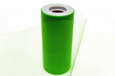 Фатин в шпульках 16-146, 10 гр/м2, шир. 15 см (в нам. 25+/-1 м), цвет зелёный - купить в Йошкар-Оле. Цена: 100.69 руб.