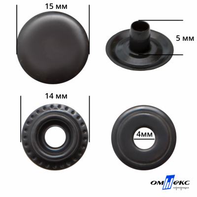 Кнопка металлическая кольцевая, 15 мм (уп. 720+/-20 шт), цвет оксид - купить в Йошкар-Оле. Цена: 1 286.95 руб.