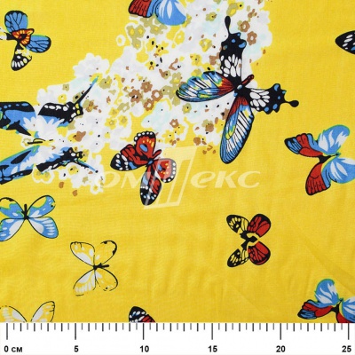 Плательная ткань "Софи" 7.2, 75 гр/м2, шир.150 см, принт бабочки - купить в Йошкар-Оле. Цена 241.49 руб.