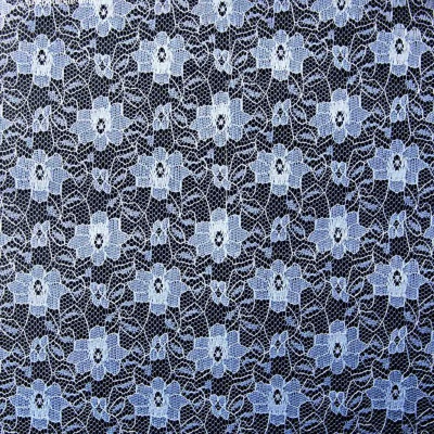 Кружевное полотно гипюр 10102, шир.150см, цвет голубой/blue - купить в Йошкар-Оле. Цена 186.20 руб.