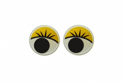 Глазки для игрушек, круглые, с бегающими зрачками, 10 мм/упак.50+/-2 шт, цв. -желтый - купить в Йошкар-Оле. Цена: 71.20 руб.
