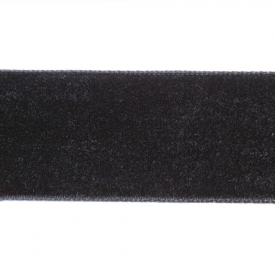 Лента бархатная нейлон, шир.25 мм, (упак. 45,7м), цв.03-черный - купить в Йошкар-Оле. Цена: 800.84 руб.