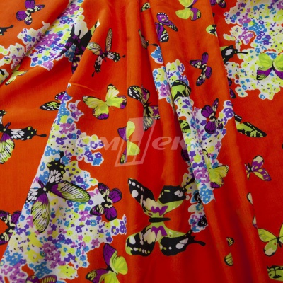 Плательная ткань "Софи" 7.1, 75 гр/м2, шир.150 см, принт бабочки - купить в Йошкар-Оле. Цена 241.49 руб.