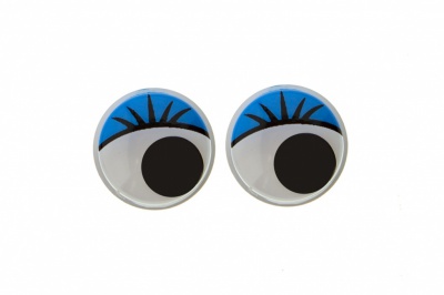 Глазки для игрушек, круглые, с бегающими зрачками, 12 мм/упак.50+/-2 шт, цв. -синий - купить в Йошкар-Оле. Цена: 95.04 руб.