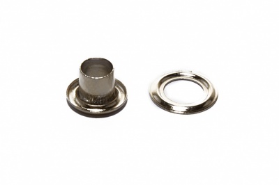 Люверсы металлические "ОмТекс", блочка/кольцо, (3 мм) - цв.никель - купить в Йошкар-Оле. Цена: 0.18 руб.