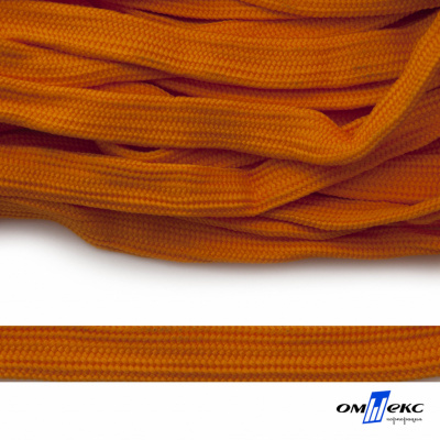 Шнур плетеный (плоский) d-12 мм, (уп.90+/-1м), 100% полиэстер, цв.267 - оранжевый - купить в Йошкар-Оле. Цена: 8.62 руб.