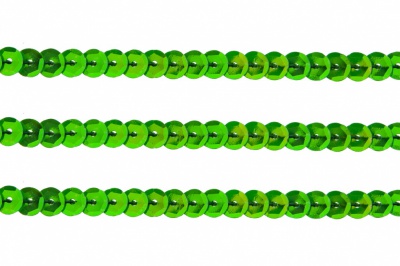 Пайетки "ОмТекс" на нитях, CREAM, 6 мм С / упак.73+/-1м, цв. 94 - зеленый - купить в Йошкар-Оле. Цена: 297.48 руб.