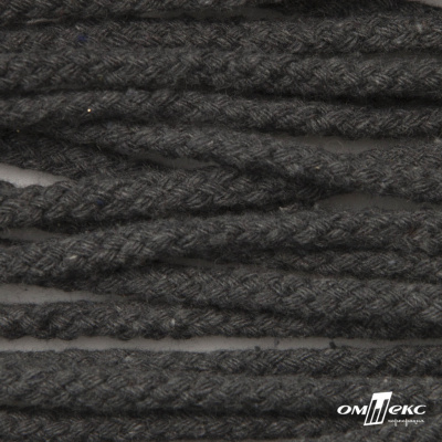 Шнур плетеный d-6 мм круглый, 70% хлопок 30% полиэстер, уп.90+/-1 м, цв.1088-т.серый - купить в Йошкар-Оле. Цена: 588 руб.