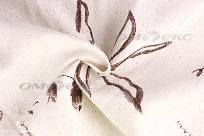 Портьерная ткань лен-печать "Розабель", С1 (молоко+венге), 280 см - купить в Йошкар-Оле. Цена 707.11 руб.