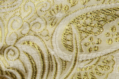 Ткань костюмная жаккард №5, 140 гр/м2, шир.150см, цвет золото - купить в Йошкар-Оле. Цена 383.29 руб.