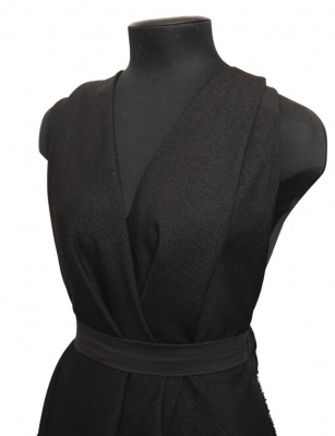 Ткань костюмная 24880 2022, 220 гр/м2, шир.150см, цвет чёрный - купить в Йошкар-Оле. Цена 446.45 руб.