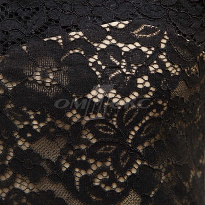 Кружевное полотно #3378, 150 гр/м2, шир.150см, цвет чёрный - купить в Йошкар-Оле. Цена 370.97 руб.