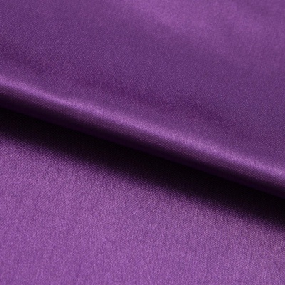 Поли креп-сатин 19-3536, 125 (+/-5) гр/м2, шир.150см, цвет фиолетовый - купить в Йошкар-Оле. Цена 155.57 руб.
