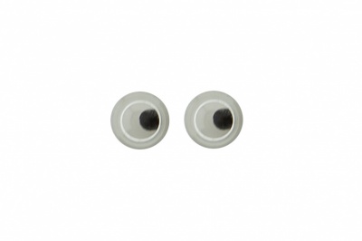 Глазки для игрушек, круглые, с бегающими зрачками, 3 мм/упак.100+/-5 шт, цв. -черно-белые - купить в Йошкар-Оле. Цена: 25.40 руб.