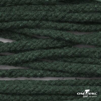 Шнур плетеный d-6 мм, 70% хлопок 30% полиэстер, уп.90+/-1 м, цв.1083-тём.зелёный - купить в Йошкар-Оле. Цена: 588 руб.