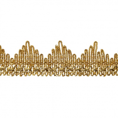 Тесьма металлизированная 0384-0240, шир. 40 мм/уп. 25+/-1 м, цвет золото - купить в Йошкар-Оле. Цена: 490.74 руб.