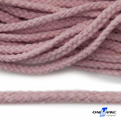 Шнур плетеный d-6 мм круглый, 70% хлопок 30% полиэстер, уп.90+/-1 м, цв.1087-розовый - купить в Йошкар-Оле. Цена: 588 руб.
