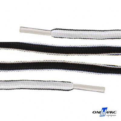Шнурки #4-27, круглые 130 см, двухцветные (черно/белый) - купить в Йошкар-Оле. Цена: 47.04 руб.
