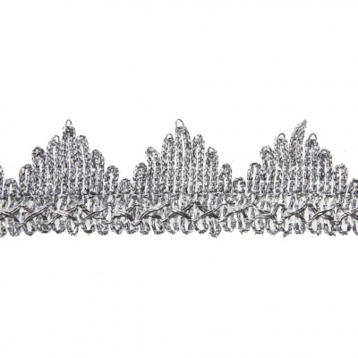 Тесьма металлизированная 0384-0240, шир. 40 мм/уп. 25+/-1 м, цвет серебро - купить в Йошкар-Оле. Цена: 490.74 руб.