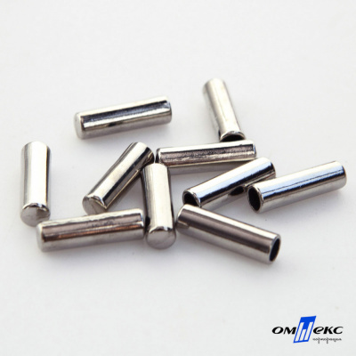 06033-Наконечник для шнура металл, отв. 4 мм, цв. никель - купить в Йошкар-Оле. Цена: 6.08 руб.