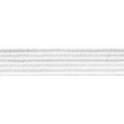Резиновые нити с текстильным покрытием, шир. 6 мм (182 м/уп), цв.-белый - купить в Йошкар-Оле. Цена: 705.59 руб.