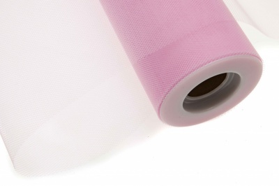 Фатин в шпульках 16-14, 10 гр/м2, шир. 15 см (в нам. 25+/-1 м), цвет розовый - купить в Йошкар-Оле. Цена: 101.71 руб.