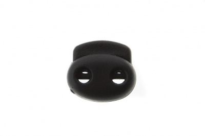 8049ТН Фиксатор пластиковый двухдырочный, 23х20 мм, цвет чёрный - купить в Йошкар-Оле. Цена: 1.37 руб.