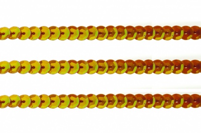 Пайетки "ОмТекс" на нитях, CREAM, 6 мм С / упак.73+/-1м, цв. 88 - оранжевый - купить в Йошкар-Оле. Цена: 300.55 руб.