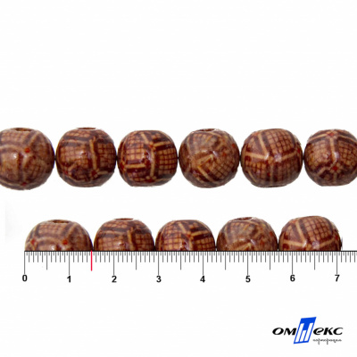 0125-Бусины деревянные "ОмТекс", 15 мм, упак.50+/-3шт - купить в Йошкар-Оле. Цена: 77 руб.