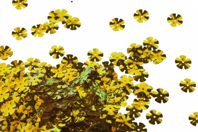 Пайетки "ОмТекс" россыпью,DOUBLE SIDED GOLD,цветок 14 мм/упак.50 гр, цв. 0460-золото - купить в Йошкар-Оле. Цена: 80.12 руб.