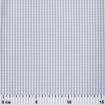 Ткань сорочечная Клетка Виши, 115 г/м2, 58% пэ,42% хл, шир.150 см, цв.2-голубой, (арт.111) - купить в Йошкар-Оле. Цена 309.82 руб.