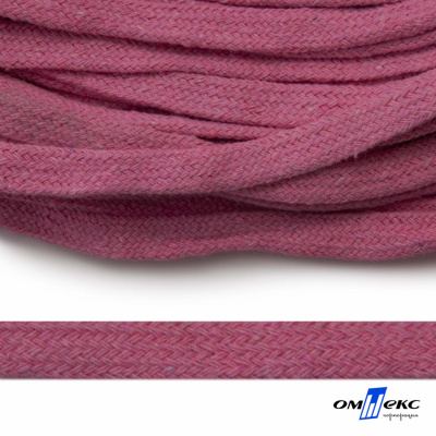 Шнур плетеный d-8 мм плоский, 70% хлопок 30% полиэстер, уп.85+/-1 м, цв.1029-розовый - купить в Йошкар-Оле. Цена: 735 руб.
