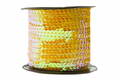 Пайетки "ОмТекс" на нитях, CREAM, 6 мм С / упак.73+/-1м, цв. 92 - золото - купить в Йошкар-Оле. Цена: 484.77 руб.