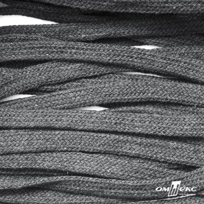 Шнур плетеный d-8 мм плоский, 70% хлопок 30% полиэстер, уп.85+/-1 м, цв.1027-серый - купить в Йошкар-Оле. Цена: 735 руб.