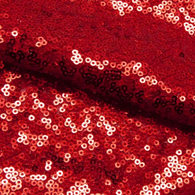 Сетка с пайетками №8, 188 гр/м2, шир.140см, цвет красный - купить в Йошкар-Оле. Цена 433.60 руб.