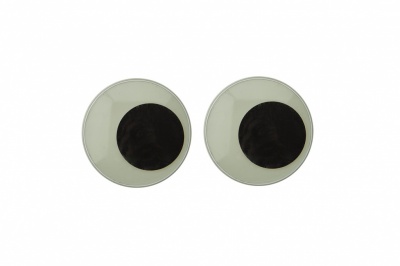 Глазки для игрушек, круглые, с бегающими зрачками, 24 мм/упак.50+/-2 шт, цв. -черно-белые - купить в Йошкар-Оле. Цена: 60.32 руб.