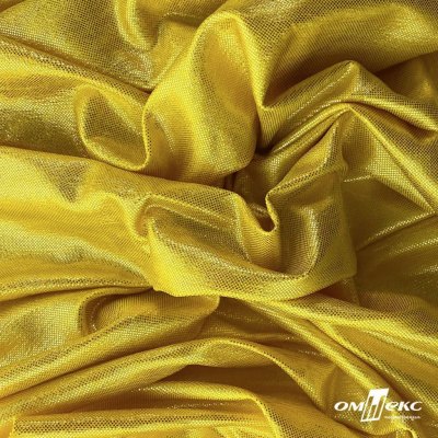 Трикотажное полотно голограмма, шир.140 см, #602 -жёлтый/жёлтый - купить в Йошкар-Оле. Цена 385.88 руб.
