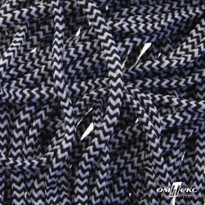 Шнурки #107-16, круглые 130 см, двухцветные цв.серый/чёрный - купить в Йошкар-Оле. Цена: 31.89 руб.