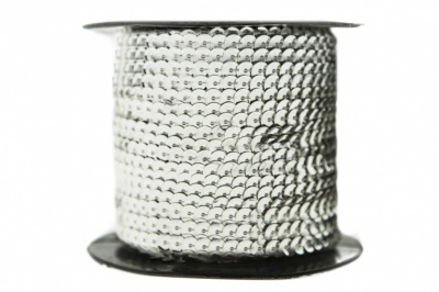 Пайетки "ОмТекс" на нитях, SILVER-BASE, 6 мм С / упак.73+/-1м, цв. 1 - серебро - купить в Йошкар-Оле. Цена: 468.37 руб.