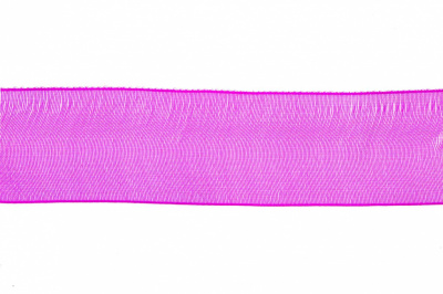 Лента органза 1015, шир. 10 мм/уп. 22,8+/-0,5 м, цвет ярк.розовый - купить в Йошкар-Оле. Цена: 38.39 руб.