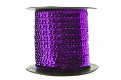 Пайетки "ОмТекс" на нитях, SILVER-BASE, 6 мм С / упак.73+/-1м, цв. 12 - фиолет - купить в Йошкар-Оле. Цена: 300.55 руб.