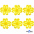 Кружево гипюр "Ромашка" 0575-1169, шир. 25 мм/уп.13,7 м, цвет 8208-жёлтый - купить в Йошкар-Оле. Цена: 289.76 руб.