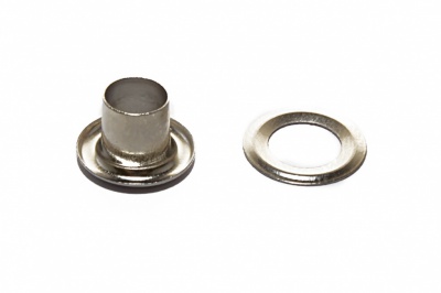 Люверсы металлические "ОмТекс", блочка/кольцо, (4 мм) - цв.никель - купить в Йошкар-Оле. Цена: 0.24 руб.