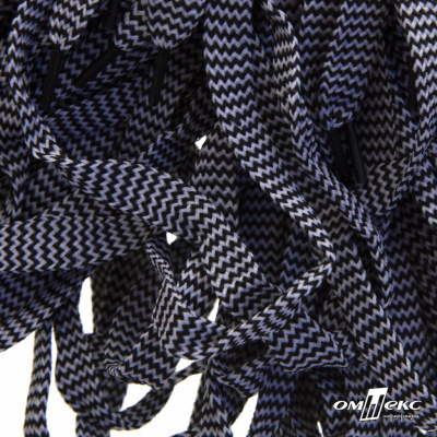 Шнурки #107-07, плоские 130 см, двухцветные цв.серый/чёрный - купить в Йошкар-Оле. Цена: 23.03 руб.