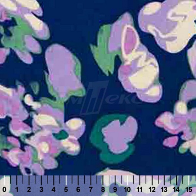 Штапель принт (100% вискоза) D4,C3, 110 гр/м2, шир.140см, принт цветы/василёк - купить в Йошкар-Оле. Цена 343 руб.