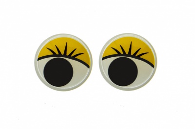 Глазки для игрушек, круглые, с бегающими зрачками, 15 мм/упак.50+/-2 шт, цв. -желтый - купить в Йошкар-Оле. Цена: 113.01 руб.