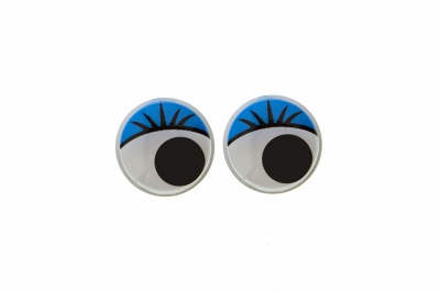 Глазки для игрушек, круглые, с бегающими зрачками, 8 мм/упак.50+/-2 шт, цв. -синий - купить в Йошкар-Оле. Цена: 59.05 руб.
