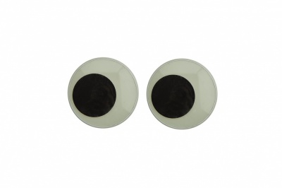 Глазки для игрушек, круглые, с бегающими зрачками, 18 мм/упак.50+/-2 шт, цв. -черно-белые - купить в Йошкар-Оле. Цена: 41.81 руб.