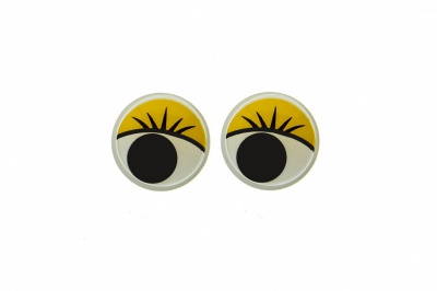 Глазки для игрушек, круглые, с бегающими зрачками, 8 мм/упак.50+/-2 шт, цв. -желтый - купить в Йошкар-Оле. Цена: 59.05 руб.