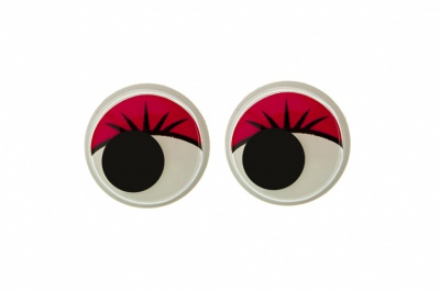 Глазки для игрушек, круглые, с бегающими зрачками, 12 мм/упак.50+/-2 шт, цв. -красный - купить в Йошкар-Оле. Цена: 95.04 руб.